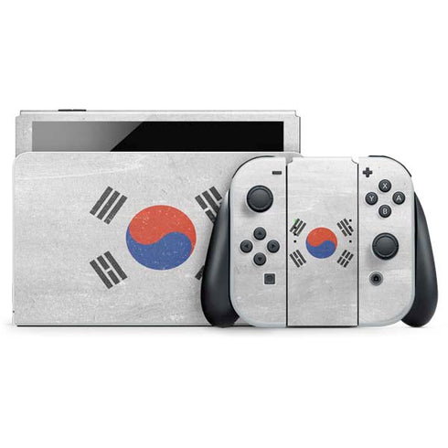 South Korean Flag Distressed Nintendo Switch OLED (2021) Skin